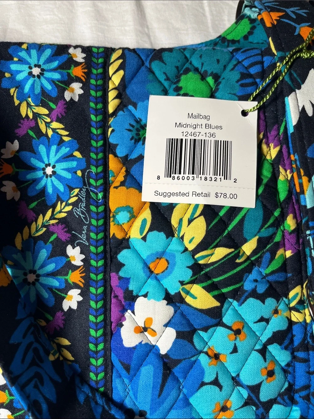 Vera Bradley NWT Mailbag in Midnight Blues pattern